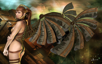 Картинка 3д графика fantasy фантазия девушка крылья