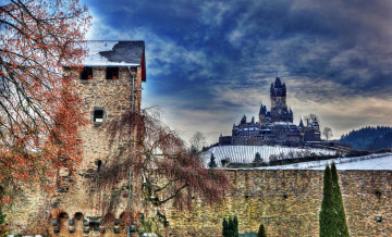 Картинка города кохем германия замок крепость стена город
