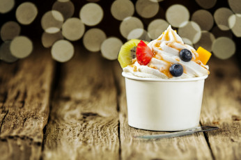 Картинка еда мороженое +десерты стаканчики десерт фрукты