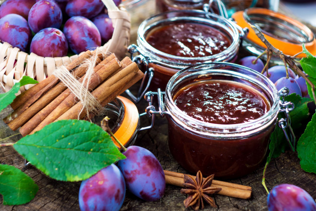 Обои картинки фото еда, мёд,  варенье,  повидло,  джем, слива, джем, plum, jam