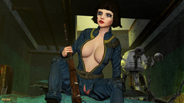 Картинка 3д+графика фантазия+ fantasy фон взгляд девушка оружие