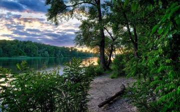 Картинка природа реки озера украина закат днепр заводь киев