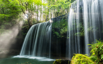Картинка природа водопады водопад деревья лес