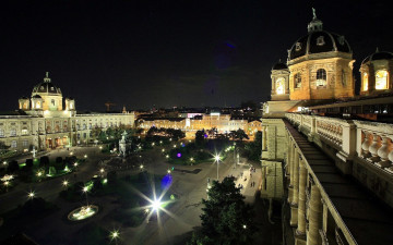 Картинка города вена+ австрия панорама вечер огни