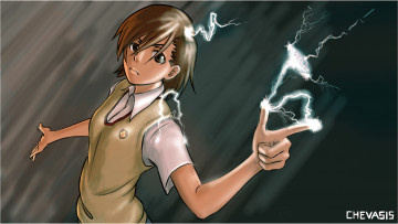 Картинка аниме toaru majutsu no index мисака молнии девочка разряд to aru railgun misaka mikoto