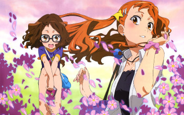 Картинка аниме anohana девушки цветы