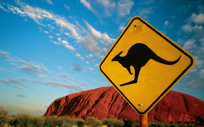 Обои картинки фото разное, надписи, логотипы, знаки, кенгуру, знак, австралия