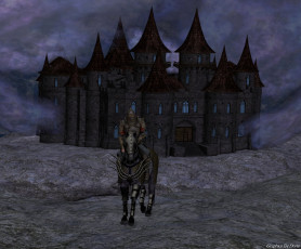 Картинка 3д графика fantasy фантазия конь замок