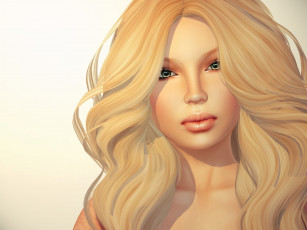 Картинка 3д графика portraits портрет волосы блондинка взгляд лицо