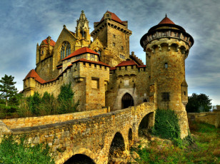 обоя нижняя, австрия, леобендорф, города, дворцы, замки, крепости, башни, крепостные, стены, замок, мост
