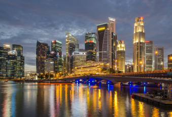 Картинка singapore города сингапур+ сингапур огни ночь здания