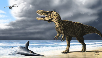 Картинка рисованное животные +доисторические динозавр