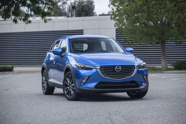 Обои картинки фото автомобили, mazda, синий, us-spec, cx-3, 2016г