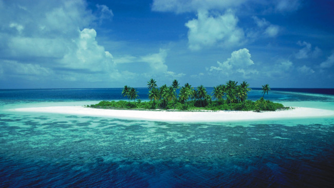 Обои картинки фото природа, тропики, океан, пальмы, остров
