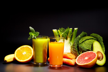 Картинка еда напитки +сок апельсин цитрус авокадо капуста зелень сок
