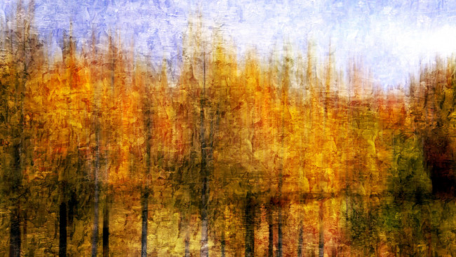 Обои картинки фото рисованное, живопись, лес, осень