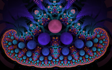 Картинка 3д графика fractal фракталы цвета узор фон