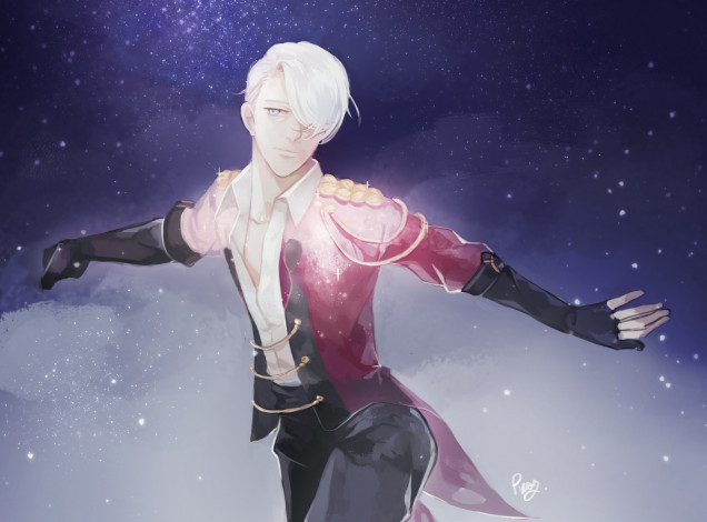 Обои картинки фото аниме, yuri on ice, victor, nikiforov