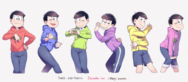 Обои картинки фото аниме, osomatsu-san, мальчики