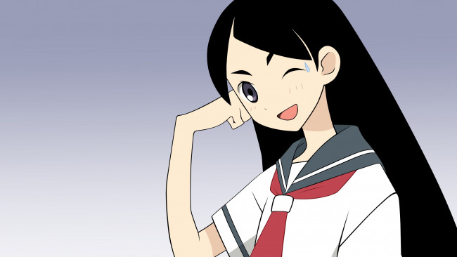 Обои картинки фото аниме, sayonara zetsubo sensei, фон, взгляд, девушка
