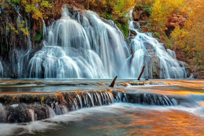 Обои картинки фото navajo waterfall, arizona, природа, водопады, navajo, waterfall