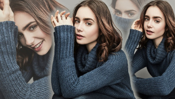 обоя девушки, lily collins, lily, collins