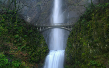обоя multnomah, falls, oregon, природа, водопады