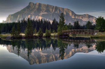 Картинка природа реки озера мост горы река пейзаж деревья