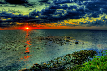 Картинка природа восходы закаты закат камни море