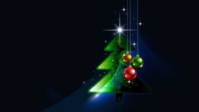 Обои картинки фото праздничные, векторная, графика, новый, год, елка, игрушки