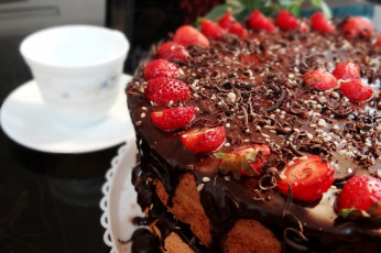 Картинка еда пирожные кексы печенье торт клубника шоколад