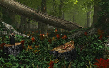 Картинка 3д графика fantasy фантазия forest dwellers