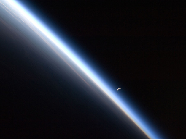 Обои картинки фото космос, земля, планета, атмосфера, луна