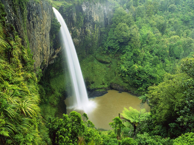 Обои картинки фото природа, водопады, водопад, скала