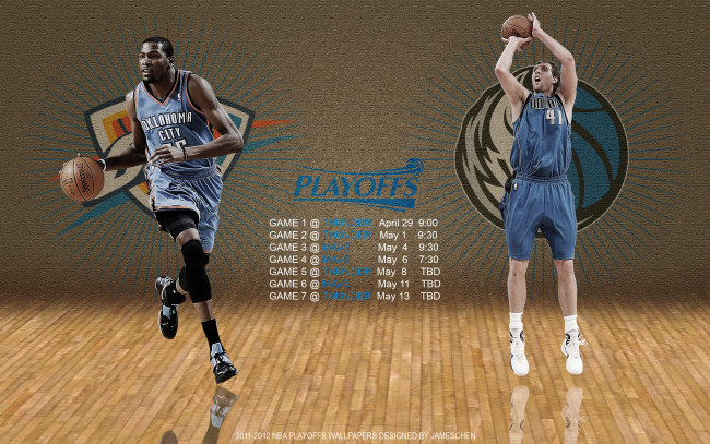 Обои картинки фото thunder, mavericks, 2012, nba, playoffs, спорт, баскетбол, нба, матч