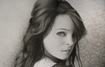 Картинка рисованные люди девушка карандаш волосы фон взгляд лицо портрет
