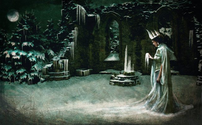Обои картинки фото фэнтези, маги,  волшебники,  чародеи, сосульки, зима, снег