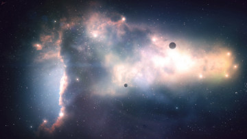 Картинка космос арт планеты вселенная звезды галактика свечение