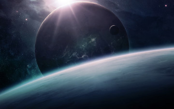 Картинка космос арт qauz горизонт планеты