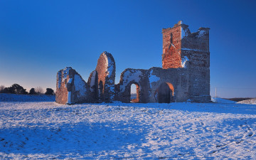 Картинка разное развалины +руины +металлолом руины небо зима снег