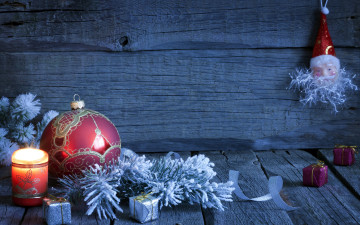 Картинка праздничные новогодние+свечи decoration merry christmas снег украшения подарки свечи елка рождество новый год gifts xmas