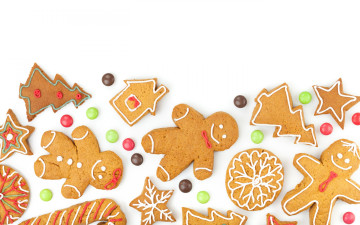 Картинка праздничные угощения merry christmas сладкое выпечка новый год рождество cookies gingerbread decoration глазурь печенье xmas