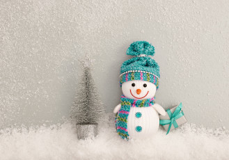 Картинка праздничные снеговики фон новый год праздник