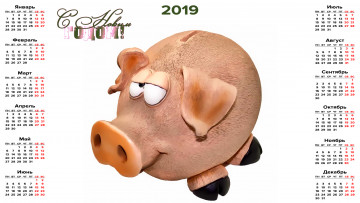 Картинка календари праздники +салюты поросенок хряк свинья