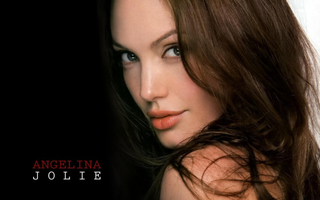 Обои картинки фото девушки, angelina jolie, лицо, шатенка, актриса