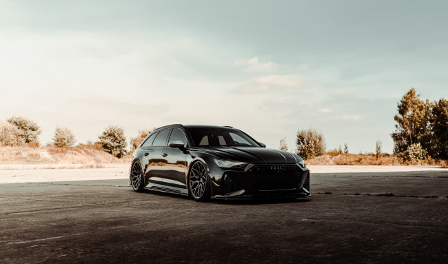 Обои картинки фото автомобили, audi, black, avant, rs6, vag