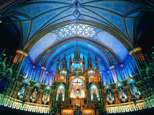 Картинка notre dame basilica montreal canada интерьер убранство роспись храма