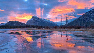 Картинка природа восходы закаты горы озеро