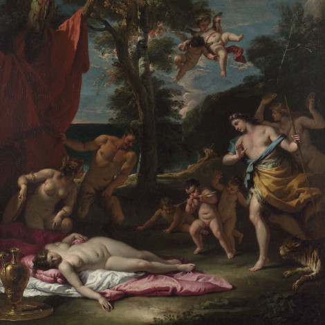 Обои картинки фото titian, bacchus, and, ariadne, рисованные, tiziano, vecellio