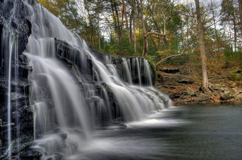 Картинка природа водопады водопад обрыв река лес